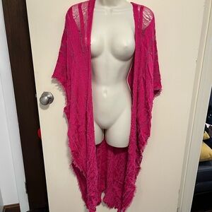 Vince Camuto Magenta Open-Front Kimono